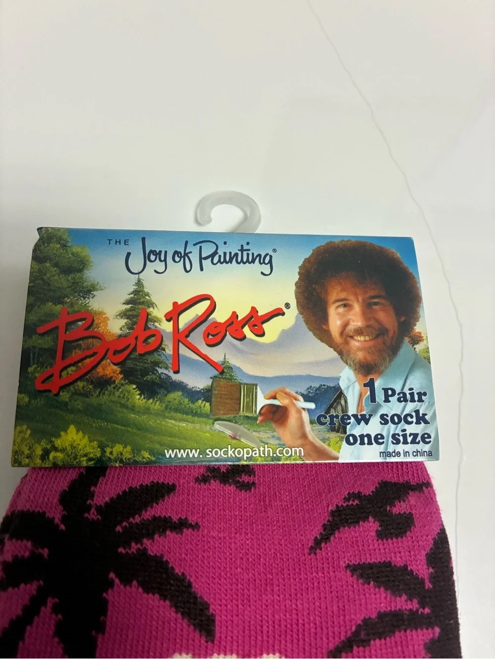 Men's Pink Novelty Crew Socks - Let's Get Crazy